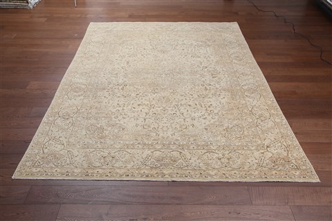 Chobi White Hand Knotted 90 X 120  Area Rug 151-18449 Image 4