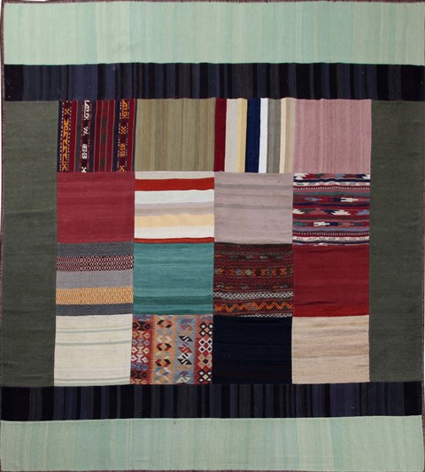 Patchwork Multicolor Hand Knotted 82 X 100  Area Rug 151-18451 Image 0