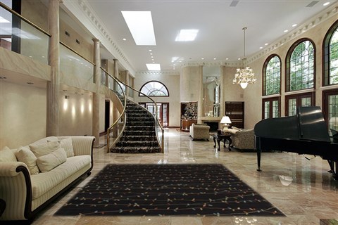 Modern Black Hand Knotted 80 X 100  Area Rug 151-18457 Image 1