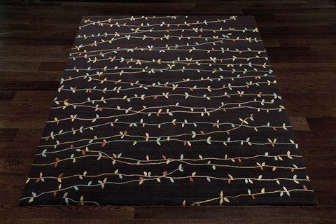 Modern Black Hand Knotted 80 X 100  Area Rug 151-18457 Image 6