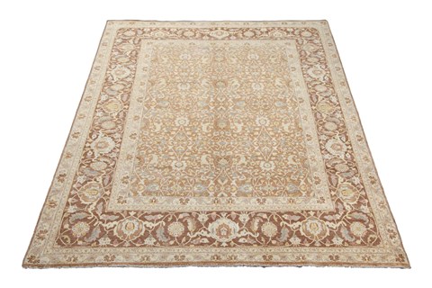 Chobi Beige Hand Knotted 84 X 116  Area Rug 151-18464 Image 1