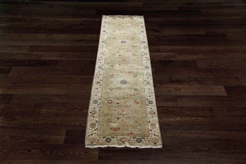Chobi Green Runner Hand Knotted 30 X 910  Area Rug 151-18466 Image 1