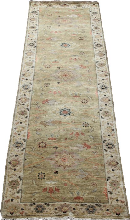 Chobi Green Runner Hand Knotted 30 X 910  Area Rug 151-18466 Image 0