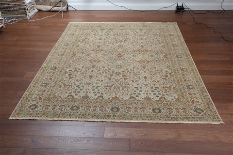 Haji Jalili White Square Hand Knotted 10 X 10  Area Rug 151-18467 Image 3