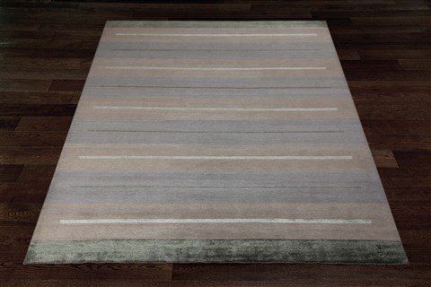 Modern Multicolor Hand Knotted 80 X 100  Area Rug 151-18469 Image 7
