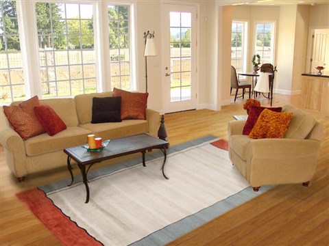 Modern White Hand Knotted 80 X 100  Area Rug 151-18470 Image 4