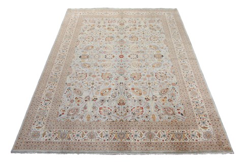 Chobi White Hand Knotted 100 X 140  Area Rug 151-18474 Image 2