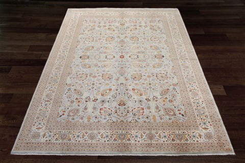 Chobi White Hand Knotted 100 X 140  Area Rug 151-18474 Image 4