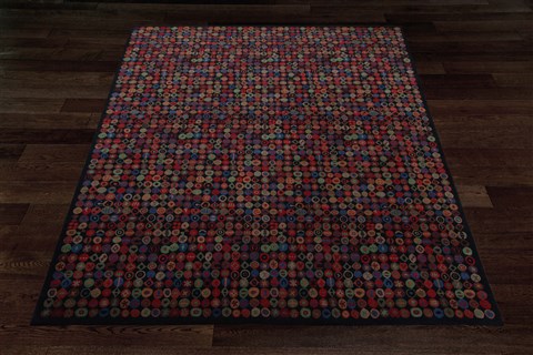 Indo-Nepal Multicolor Hand Knotted 80 X 100  Area Rug 151-18475 Image 6