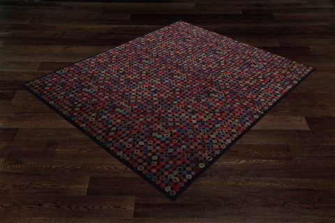 Indo-Nepal Multicolor Hand Knotted 80 X 100  Area Rug 151-18475 Image 8
