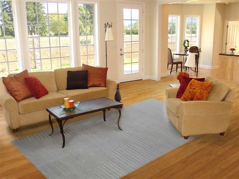 Modern Grey Hand Knotted 80 X 100  Area Rug 151-18479 Image 4