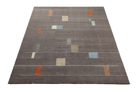 Modern Grey Hand Knotted 80 X 100  Area Rug 151-18481 Image 9
