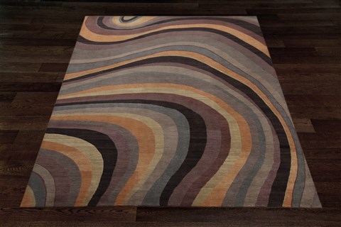 Modern Multicolor Hand Knotted 80 X 100  Area Rug 151-18483 Image 8