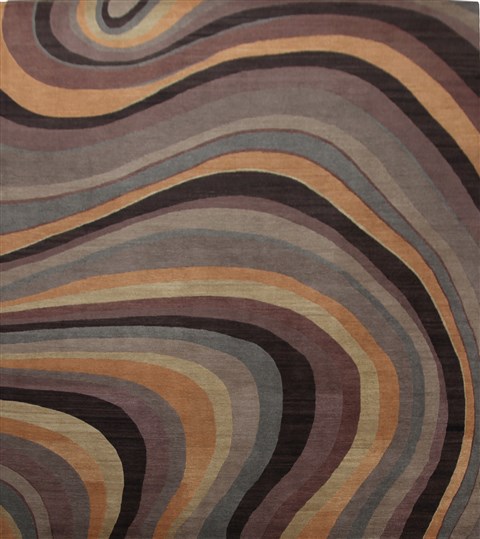 Modern Multicolor Hand Knotted 80 X 100  Area Rug 151-18483 Image 0