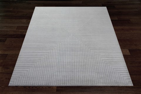 Modern Grey Hand Knotted 80 X 100  Area Rug 151-18490 Image 7
