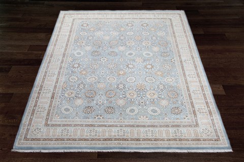 Chobi Blue Square Hand Knotted 10 X 10  Area Rug 151-18491 Image 1