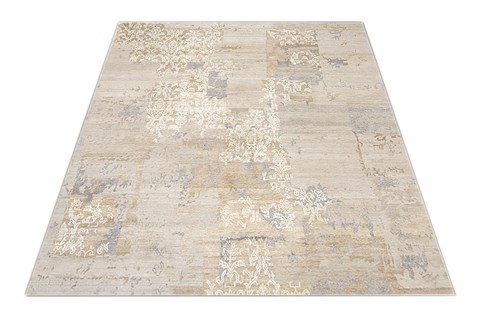 Patchwork Beige Square Hand Knotted 10 X 10  Area Rug 151-18493 Image 2