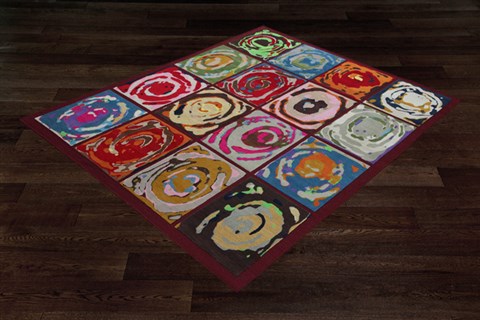 Modern Multicolor Hand Knotted 80 X 100  Area Rug 151-18495 Image 9
