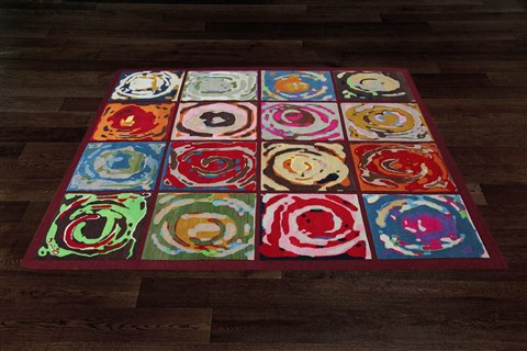 Modern Multicolor Hand Knotted 80 X 100  Area Rug 151-18495 Image 11