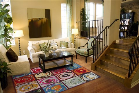 Modern Multicolor Hand Knotted 80 X 100  Area Rug 151-18495 Image 1