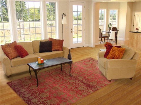 Pishavar Red Hand Knotted 80 X 100  Area Rug 151-18497 Image 4