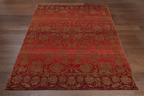 Pishavar Red Hand Knotted 80 X 100  Area Rug 151-18497 Image 8
