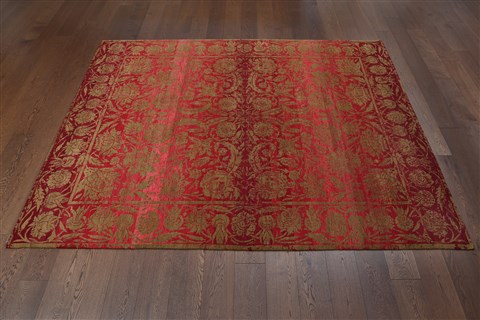 Pishavar Red Hand Knotted 80 X 100  Area Rug 151-18497 Image 10