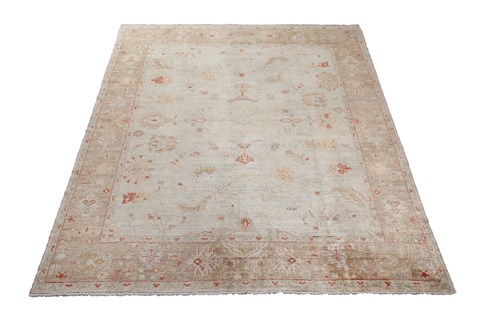 Chobi White Hand Knotted 92 X 113  Area Rug 151-18500 Image 3