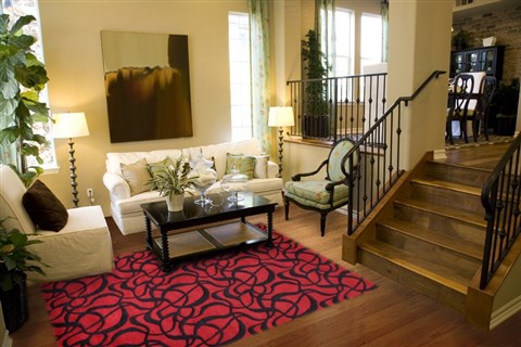 Modern Red Hand Knotted 80 X 100  Area Rug 151-18505 Image 3