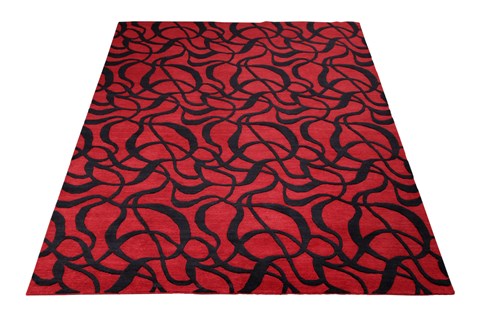 Modern Red Hand Knotted 80 X 100  Area Rug 151-18505 Image 6