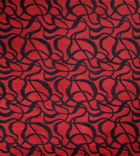 Modern Red Hand Knotted 80 X 100  Area Rug 151-18505 Image 0