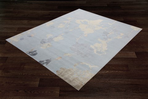 Modern Blue Hand Knotted 80 X 100  Area Rug 151-18506 Image 11