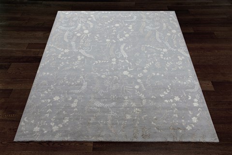 Modern Grey Square Hand Knotted 10 X 10  Area Rug 151-18512 Image 7