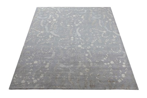 Modern Grey Square Hand Knotted 10 X 10  Area Rug 151-18512 Image 2
