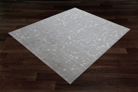 Modern Grey Square Hand Knotted 10 X 10  Area Rug 151-18512 Image 4