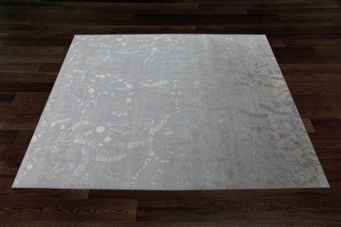 Modern Grey Square Hand Knotted 10 X 10  Area Rug 151-18512 Image 6