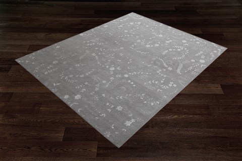 Modern Grey Square Hand Knotted 10 X 10  Area Rug 151-18513 Image 8