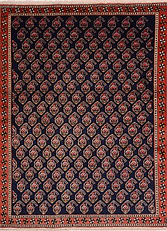 Shahre Babak Blue Hand Knotted 4'3" X 5'6"  Area Rug 100-18515