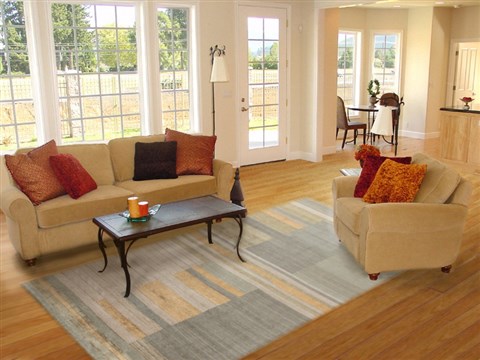 Modern Multicolor Hand Knotted 80 X 100  Area Rug 151-18525 Image 4