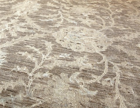 Indo-Nepal Brown Hand Knotted 103 X 1210  Area Rug 151-18527 Image 9