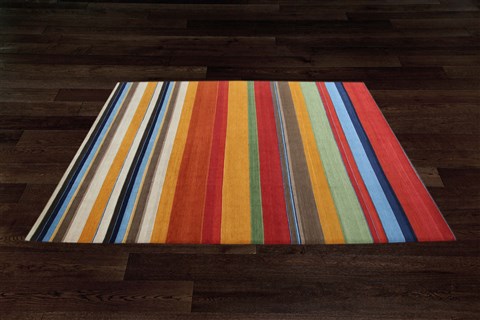 Indo-Nepal Multicolor Hand Knotted 80 X 100  Area Rug 151-18535 Image 6