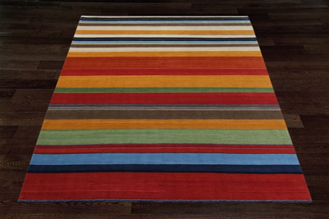 Indo-Nepal Multicolor Hand Knotted 80 X 100  Area Rug 151-18535 Image 7