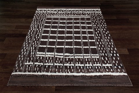 Kilim Brown Hand Knotted 86 X 113  Area Rug 151-18540 Image 2