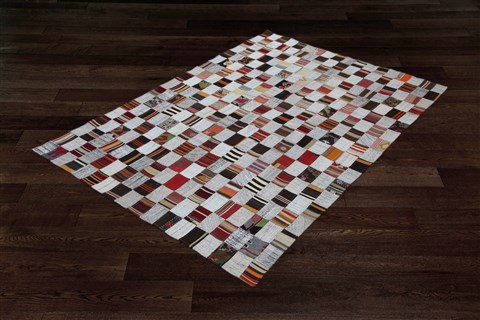 Patchwork Multicolor Hand Knotted 62 X 90  Area Rug 151-18542 Image 9