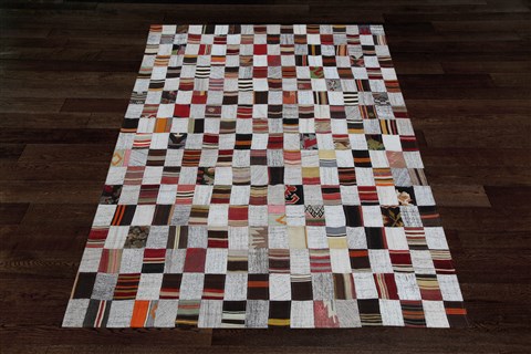 Patchwork Multicolor Hand Knotted 62 X 90  Area Rug 151-18542 Image 11