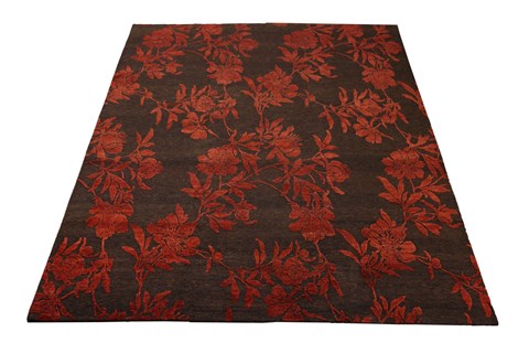 Nepal Brown Hand Knotted 80 X 100  Area Rug 151-18546 Image 6