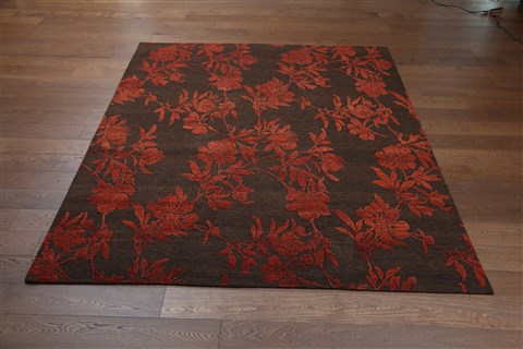 Nepal Brown Hand Knotted 80 X 100  Area Rug 151-18546 Image 7