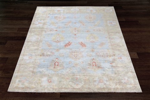 Chobi Blue Square Hand Knotted 10 X 10  Area Rug 151-18550 Image 3