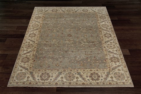 Chobi Blue Square Hand Knotted 10 X 10  Area Rug 151-18552 Image 1