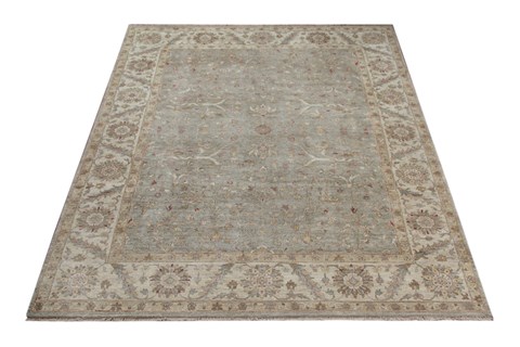 Chobi Blue Square Hand Knotted 10 X 10  Area Rug 151-18552 Image 3